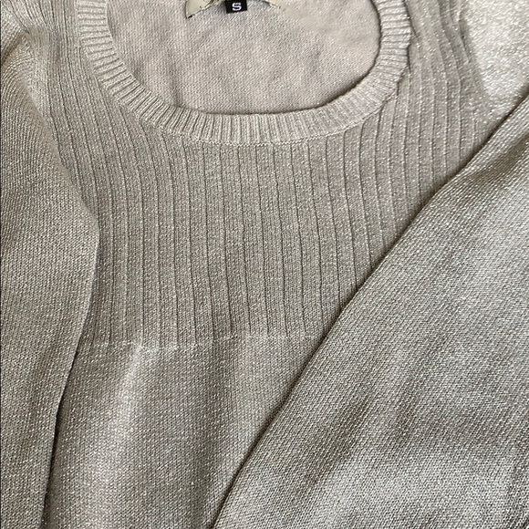 Silver Lurex LS Dress S NWOT - Picture 1 of 2